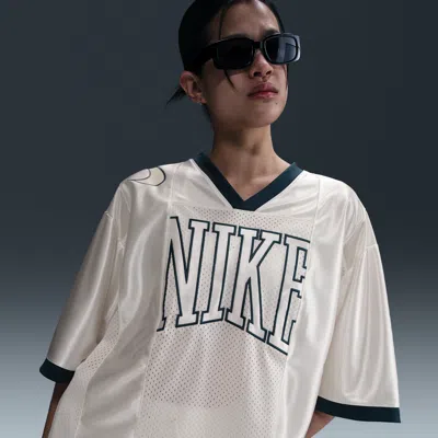 Nike Sportswear Street Oversize Short Sleeeve Graphic Jersey In White
