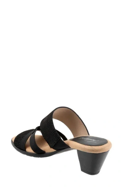 Trotters Maxine Slide Sandal In Black Mini Dots