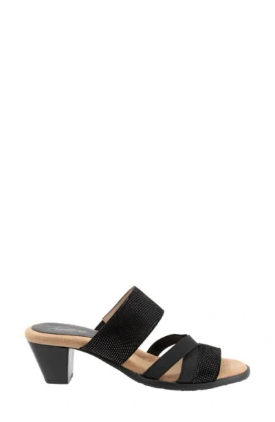 Trotters Maxine Slide Sandal In Black Mini Dots
