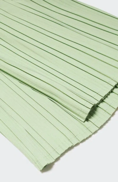 Mango Pleated Wide Leg Pants In Green