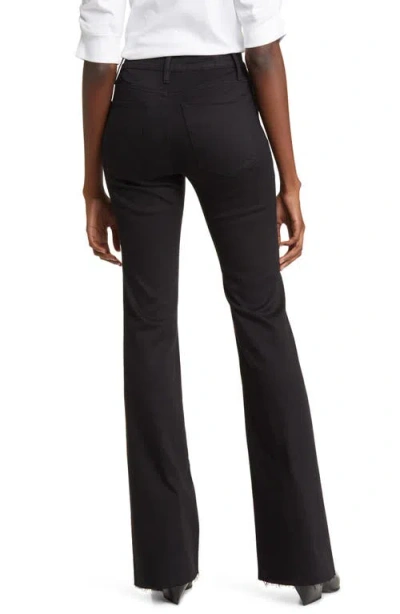 Frame Easy Flare Raw Hem Jeans In Blackfinn