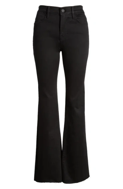 Frame Easy Flare Raw Hem Jeans In Blackfinn