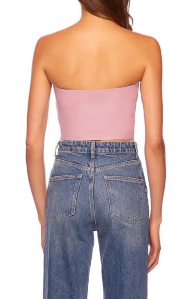 Susana Monaco Faux Leather Crop Tube Top In Lip Gloss