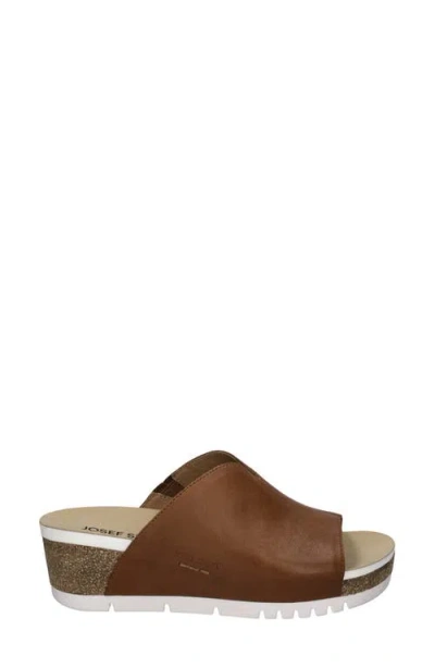 Josef Seibel Quinn 01 Wedge Sandal In Cognac