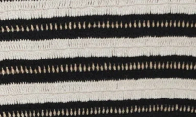 Mango Stripe Crochet Midi Dress In Black