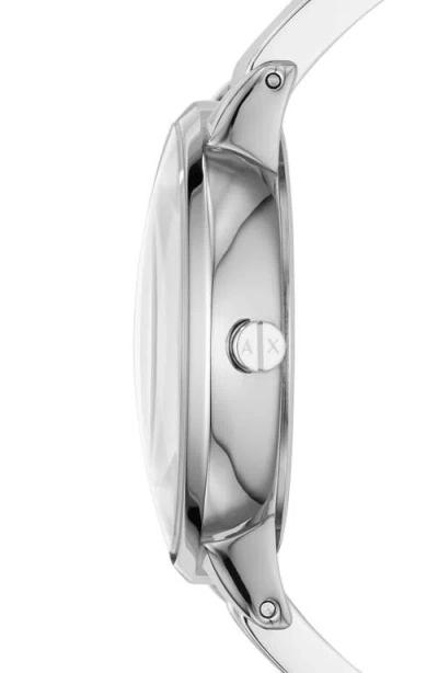 Armani Exchange Ax  Leather Strap Watch, 38mm In Pale Grey/silver