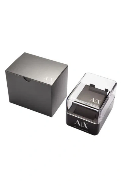 Armani Exchange Ax  Leather Strap Watch, 38mm In Pale Grey/silver