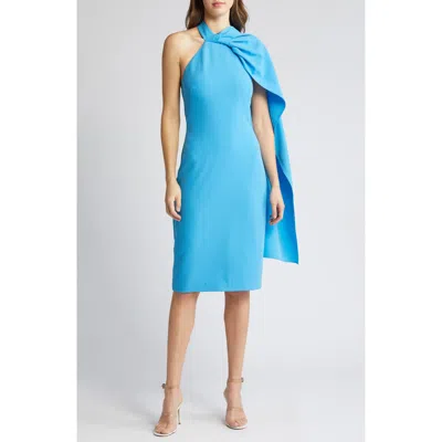 Black Halo Zion Drape Sleeveless Cocktail Dress In Caribbean