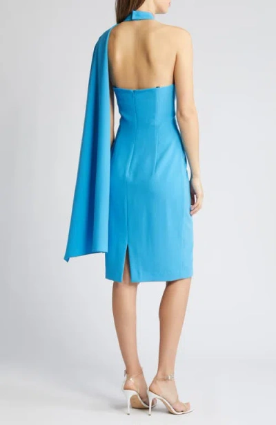 Black Halo Zion Drape Sleeveless Cocktail Dress In Caribbean