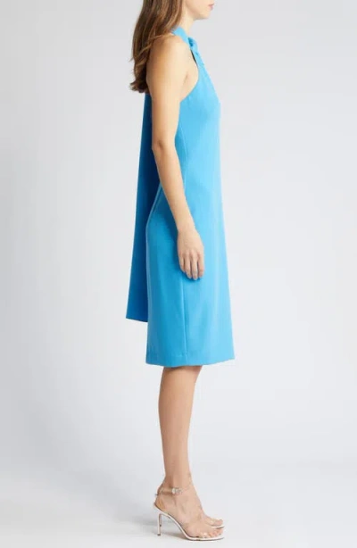 Black Halo Zion Drape Sleeveless Cocktail Dress In Caribbean