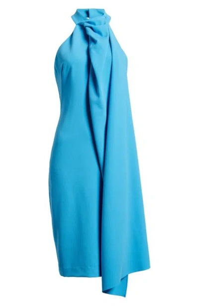 Black Halo Zion Drape Sleeveless Cocktail Dress In Caribbean
