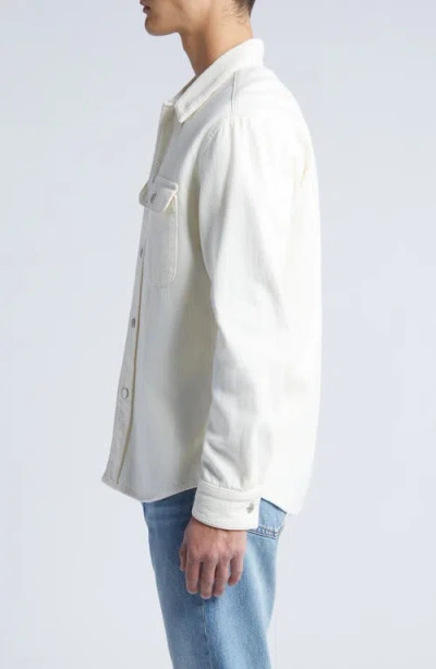 Frame Textured Terry Overshirt In Off White