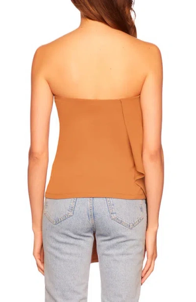 Susana Monaco Front Drape Tube Top In Caramel