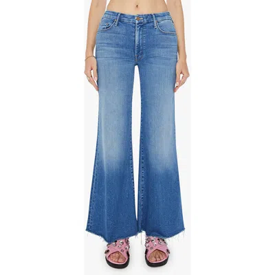 Mother The Roller High Rise Wide Leg Jeans In Riding The Cliffside In Work Hard Play Hard