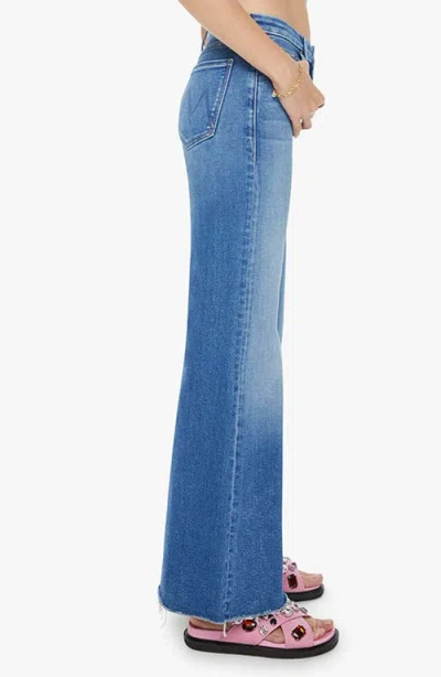 Mother The Roller High Rise Wide Leg Jeans In Riding The Cliffside In Work Hard Play Hard