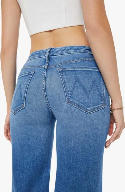 Mother The Roller High Rise Wide Leg Jeans In Riding The Cliffside In Work Hard Play Hard