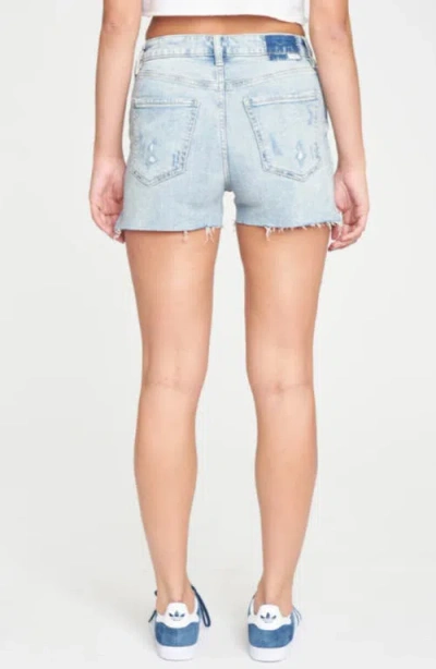 Daze Troublemaker High Waist Distressed Denim Cutoff Shorts In Sweetie