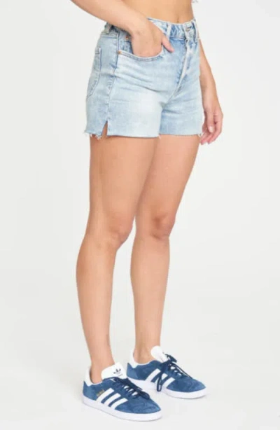 Daze Troublemaker High Waist Distressed Denim Cutoff Shorts In Sweetie