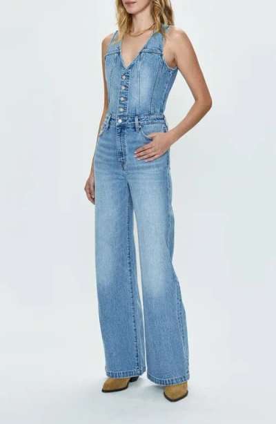 Pistola Aria Denim Jumpsuit In Essence In Blue