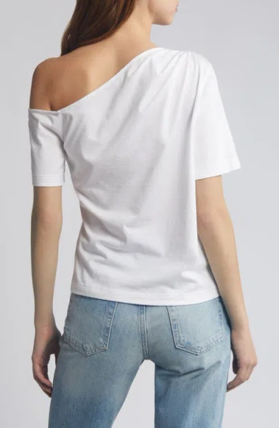 Nation Ltd Randa Draped One-shoulder Cotton Top In White