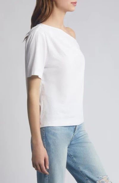 Nation Ltd Randa Draped One-shoulder Cotton Top In White