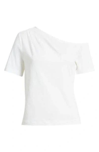 Nation Ltd Randa Draped One-shoulder Cotton Top In White