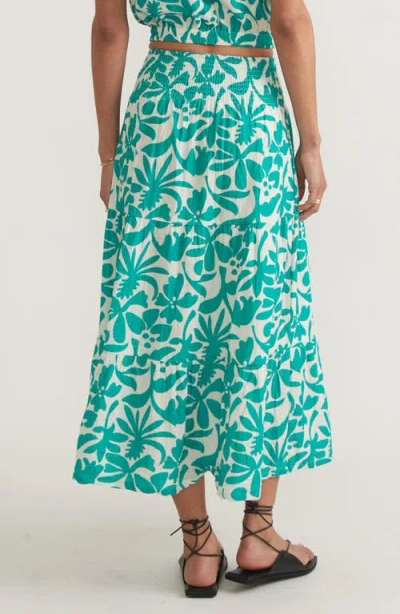 Marine Layer Corinne Floral Double Cloth Maxi Skirt In Slushy Tropicali