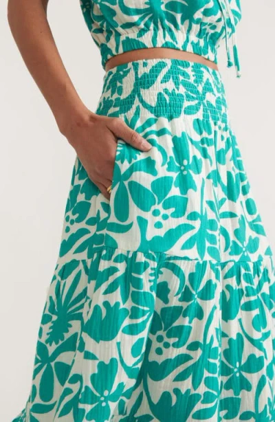 Marine Layer Corinne Floral Double Cloth Maxi Skirt In Slushy Tropicali