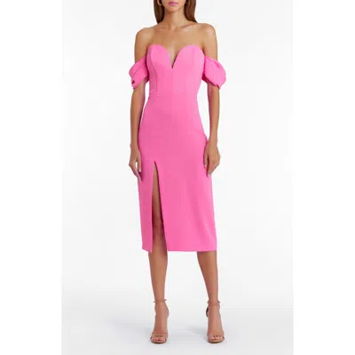 Amanda Uprichard Victoria Off The Shoulder Cocktail Dress In Aster