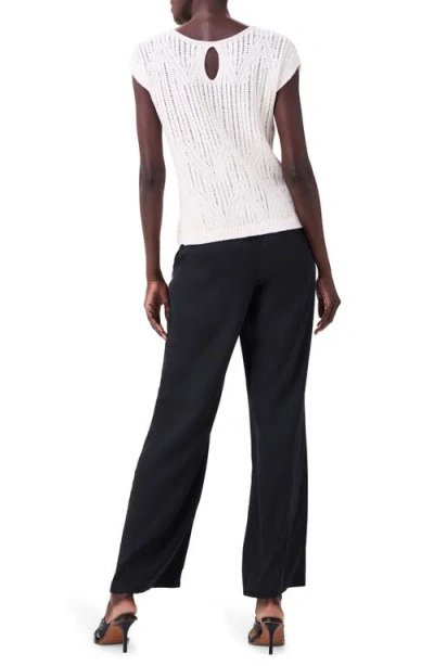 Nic + Zoe Openwork Sweater Top In Classic Cream