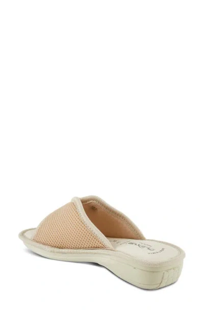 Flexus By Spring Step Hildy Wedge Slide Sandal In Beige