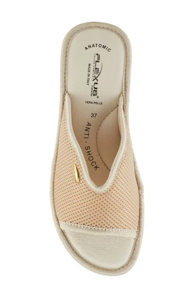 Flexus By Spring Step Hildy Wedge Slide Sandal In Beige