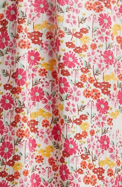 Poupette St Barth Belene Floral Tiered Ruffle Cover-up Jumpsuit In Pink Jardin