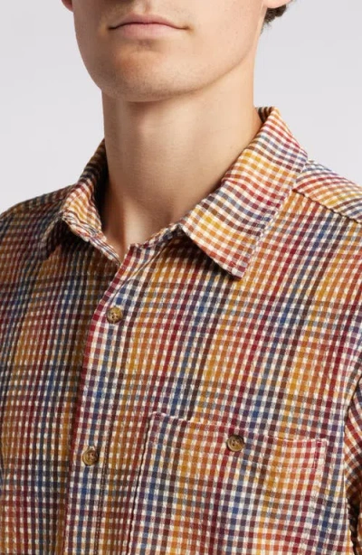 Percival Agora Clerk Plaid Button-up Shirt In Orange Multi Check