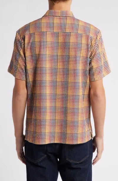 Percival Agora Clerk Plaid Button-up Shirt In Orange Multi Check