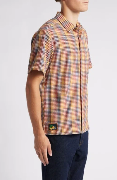 Percival Agora Clerk Plaid Button-up Shirt In Orange Multi Check