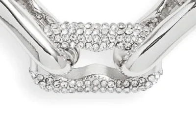 Open Edit Pavé Crystal Link Chain Necklace In Clear- Rhodium