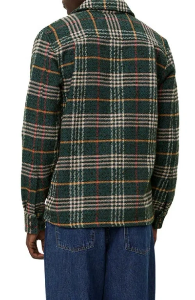 Les Deux Kaleb Plaid Overshirt In Pine Green/ivory