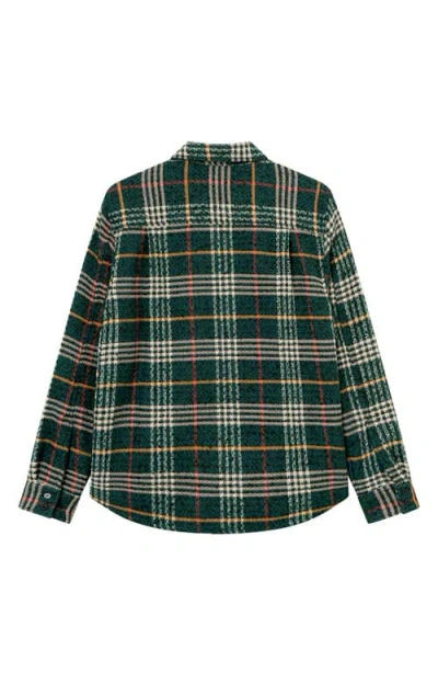 Les Deux Kaleb Plaid Overshirt In Pine Green/ivory