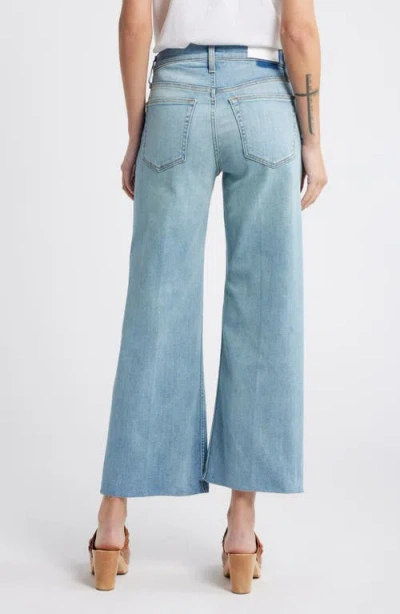 Re/done High Waist Raw Hem Wide Leg Crop Jeans In Marea