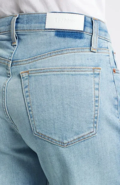 Re/done High Waist Raw Hem Wide Leg Crop Jeans In Marea