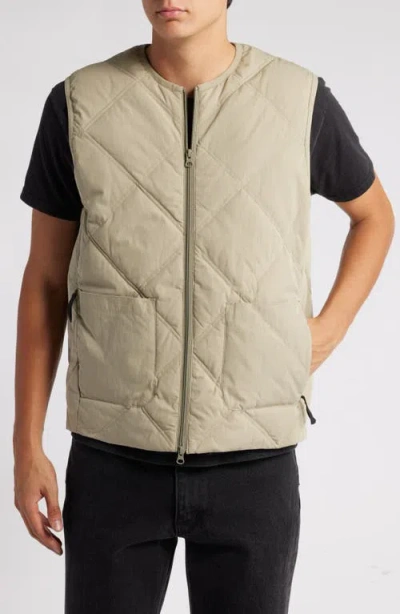 Wax London Skye Quilted Gilet Vest In Khaki