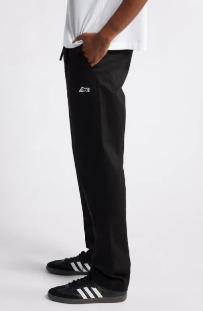 Icecream Prep Flat Front Twill Drawstring Pants In Black