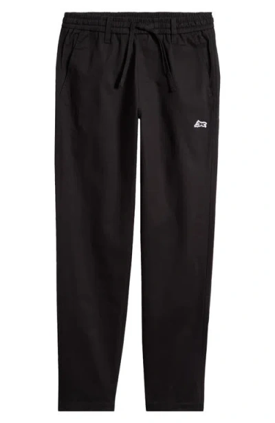 Icecream Prep Flat Front Twill Drawstring Pants In Black
