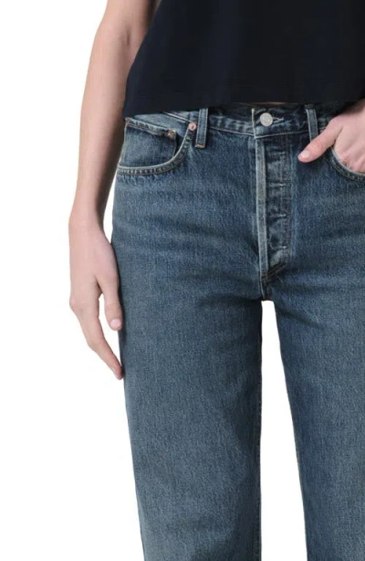 Agolde Fran High Waist Cuff Wide Leg Jeans In Blue