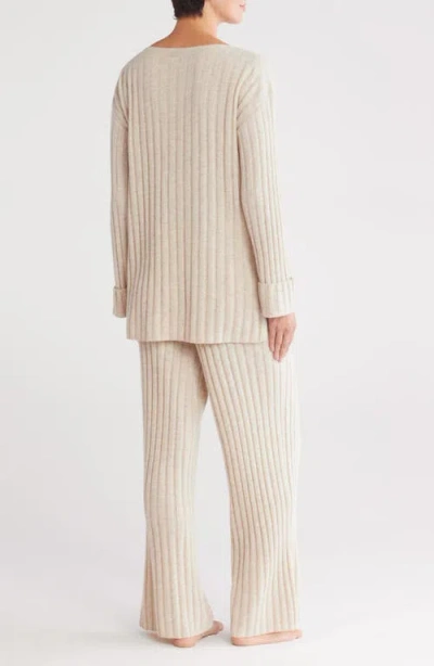 Nordstrom Ribbed Cashmere Lounge Set In Beige Oatmeal Light Heather