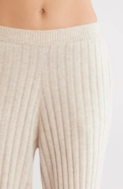 Nordstrom Ribbed Cashmere Lounge Set In Beige Oatmeal Light Heather