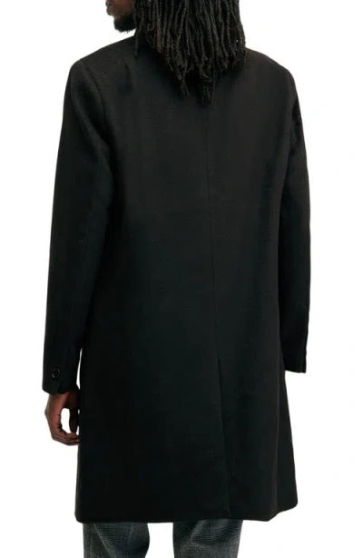 Allsaints Hal Button-fastening Coat In Black