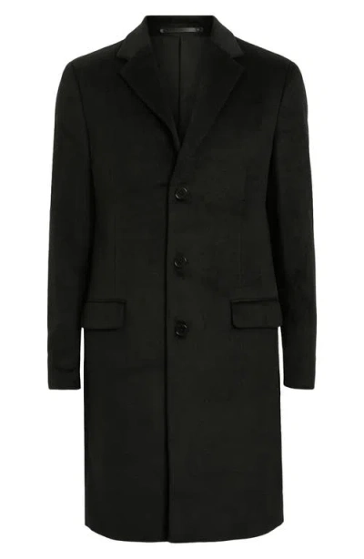 Allsaints Hal Button-fastening Coat In Black