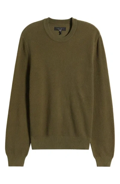 Rag & Bone Dexter Washed Organic Cotton Henley In Forest Green